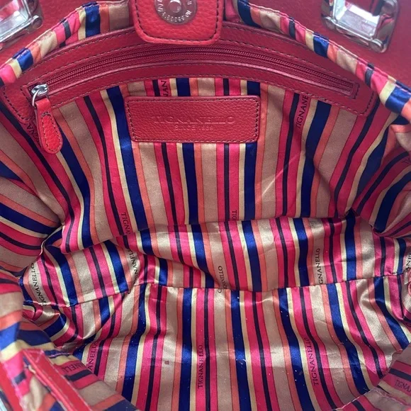 Tignanello Red Leather Shoulder Bag - Picture 4 of 9